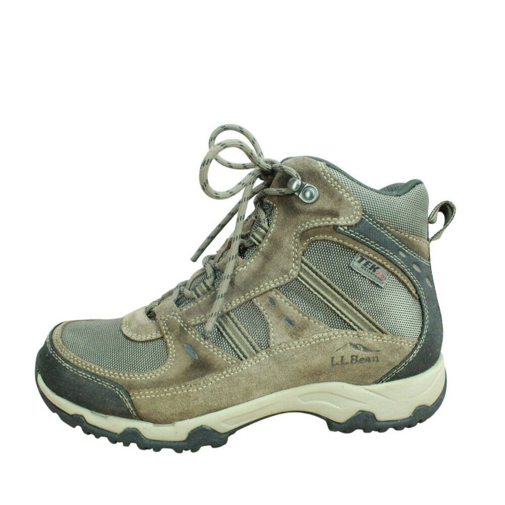LL Bean Model 4 Brown Suede Waterproof Trail Hiking Boots Insulated Size 7 M